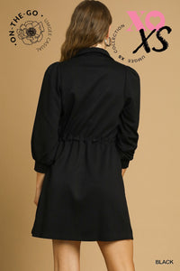 Black Luxeknit Zip Up Mini