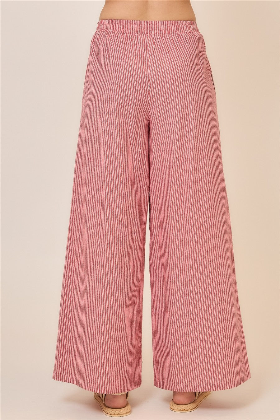 Red Pinstripe Wide Leg