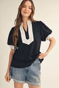 Black Polka Dot Top