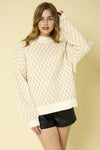 Cream & Taupe Diamond Sweater