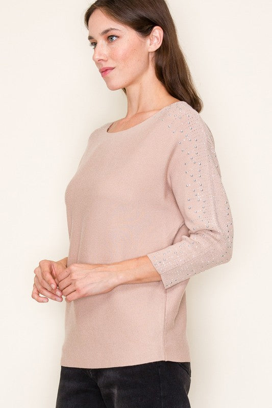 Taupe Rhinestone Dolman