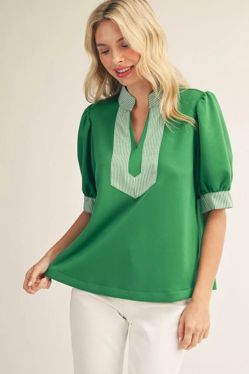 Green Puff Sleeve