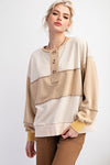 Khaki Colorblock Pullover