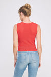 Red Pointelle Tank