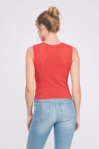 Red Pointelle Tank