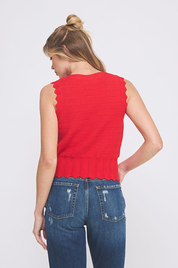 Red Scallop Vest