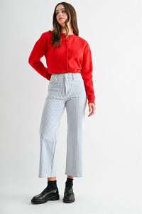 Wide Leg Crop Stripe