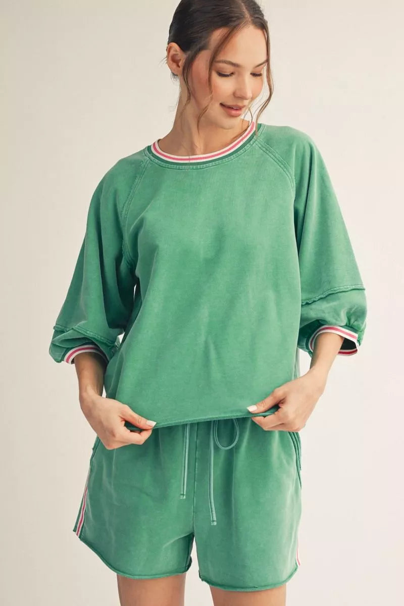 Green Color Band Top