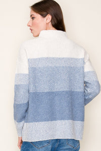 Denim Colorblock Sweater