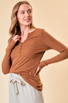 Honey Brown Henley