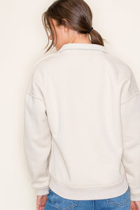 Ivory Terry Half Zip