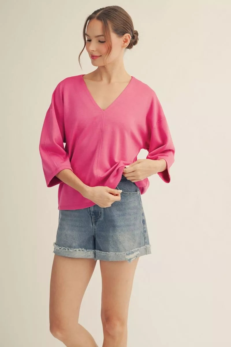 Pink Soft V-Neck
