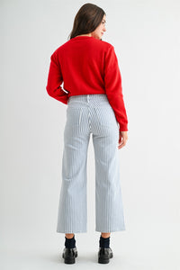 Wide Leg Crop Stripe