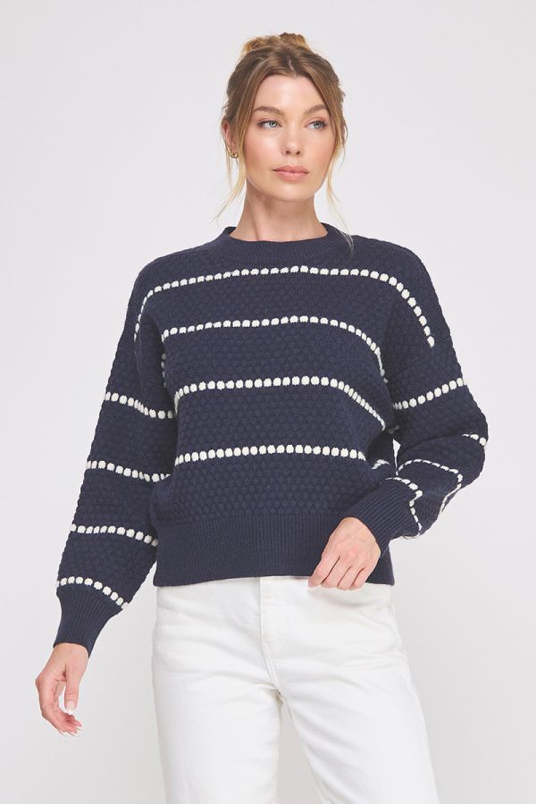 Navy Stripe Pebble Sweater