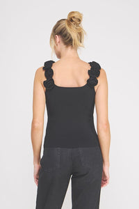 Black Rosette Tank