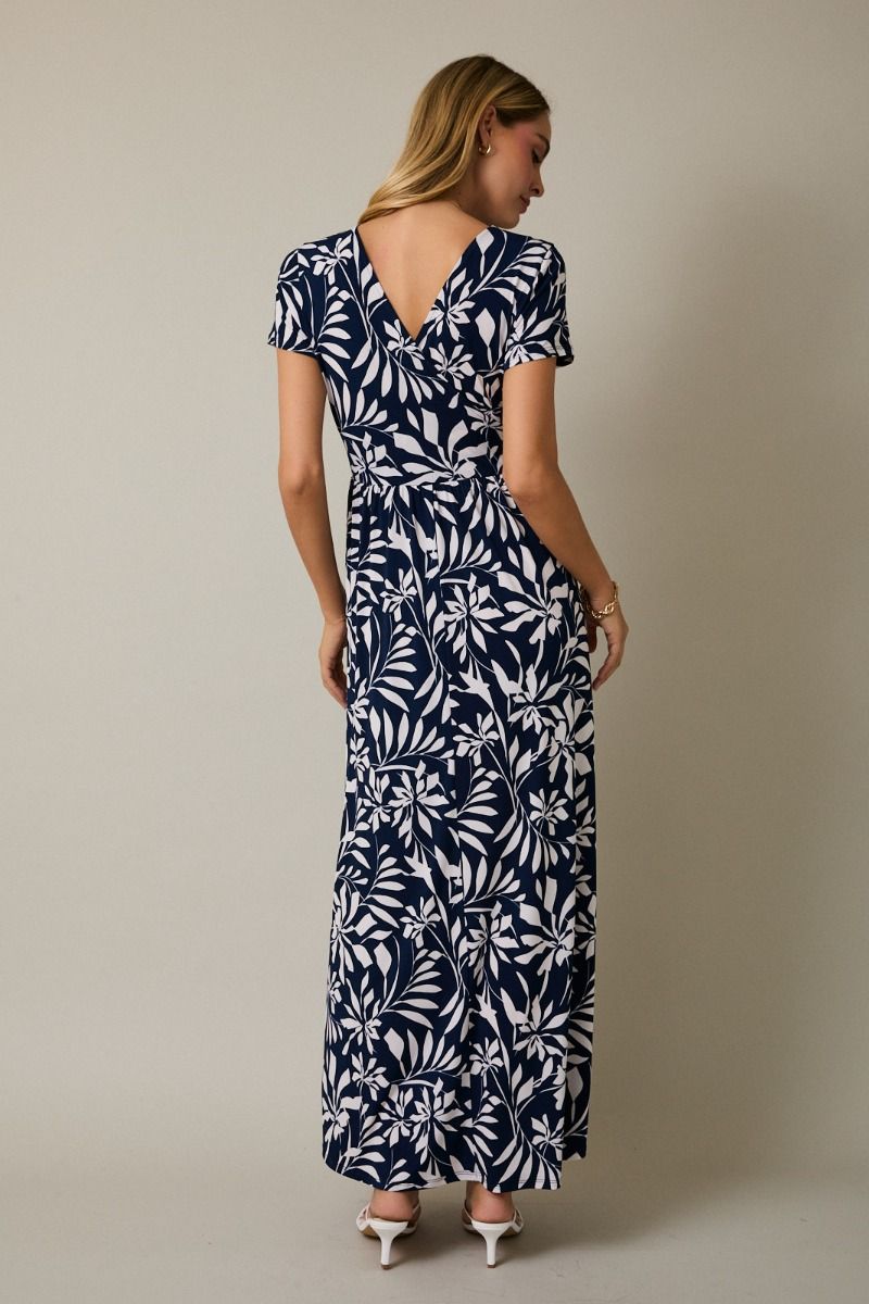 Navy & White Tropical Maxi