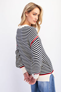 Black Stripe Oversize Sweater