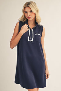 Navy Ric Rac Dress