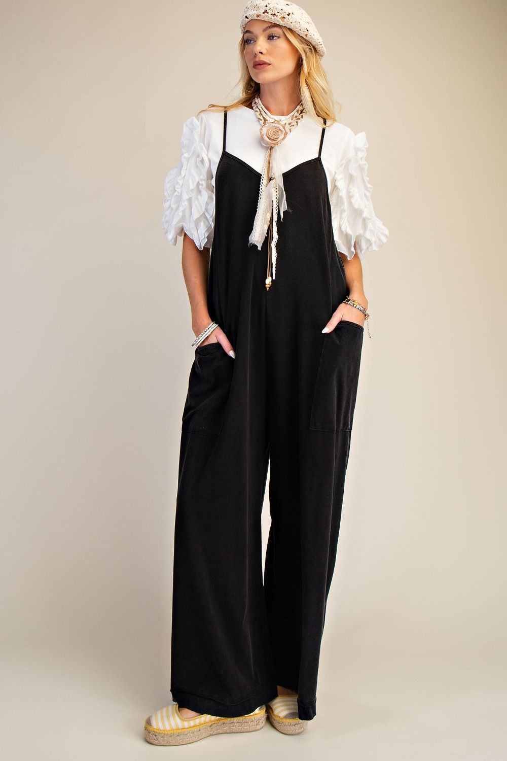 Black Washed Jumpsuit