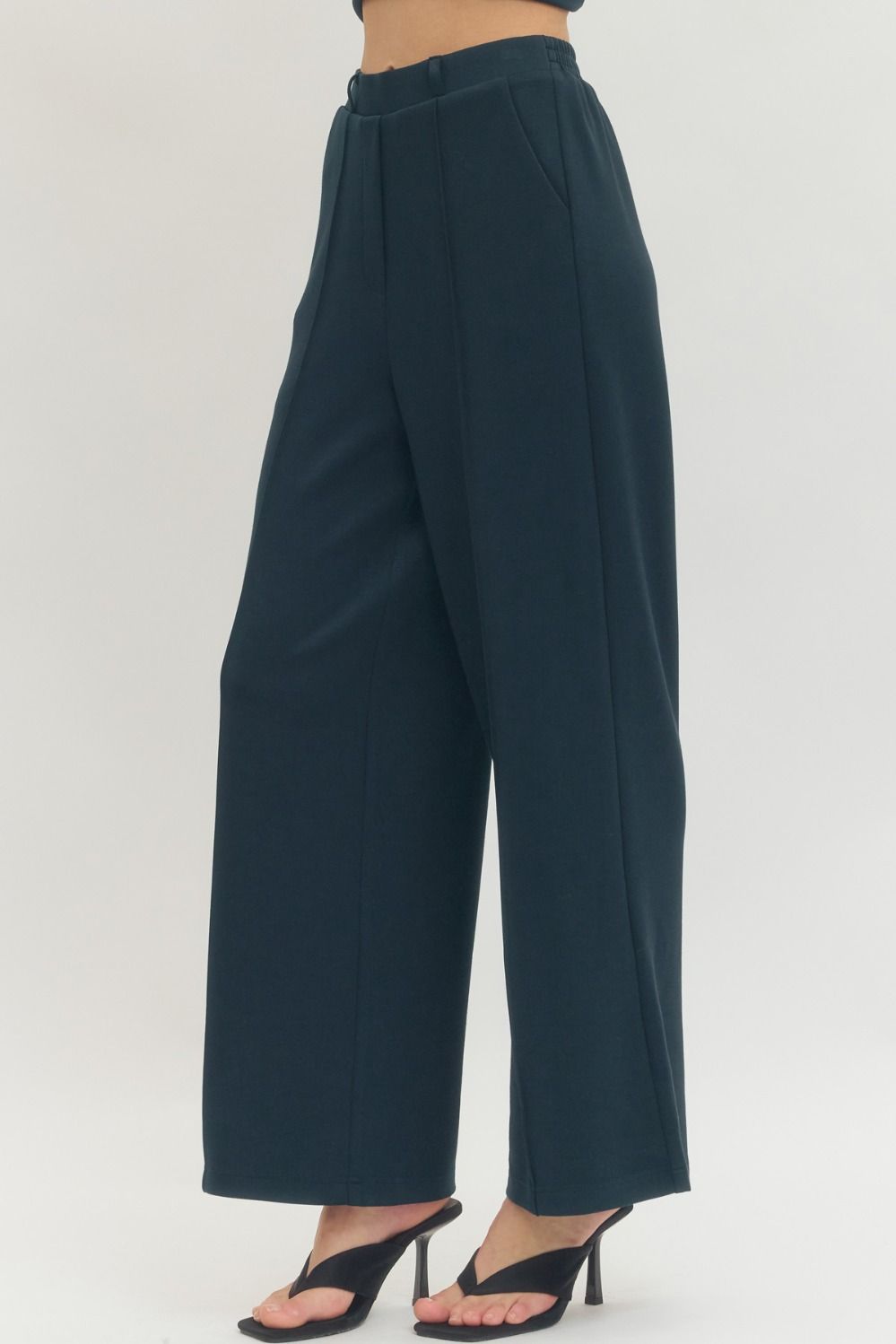 Navy Front Seam Pant