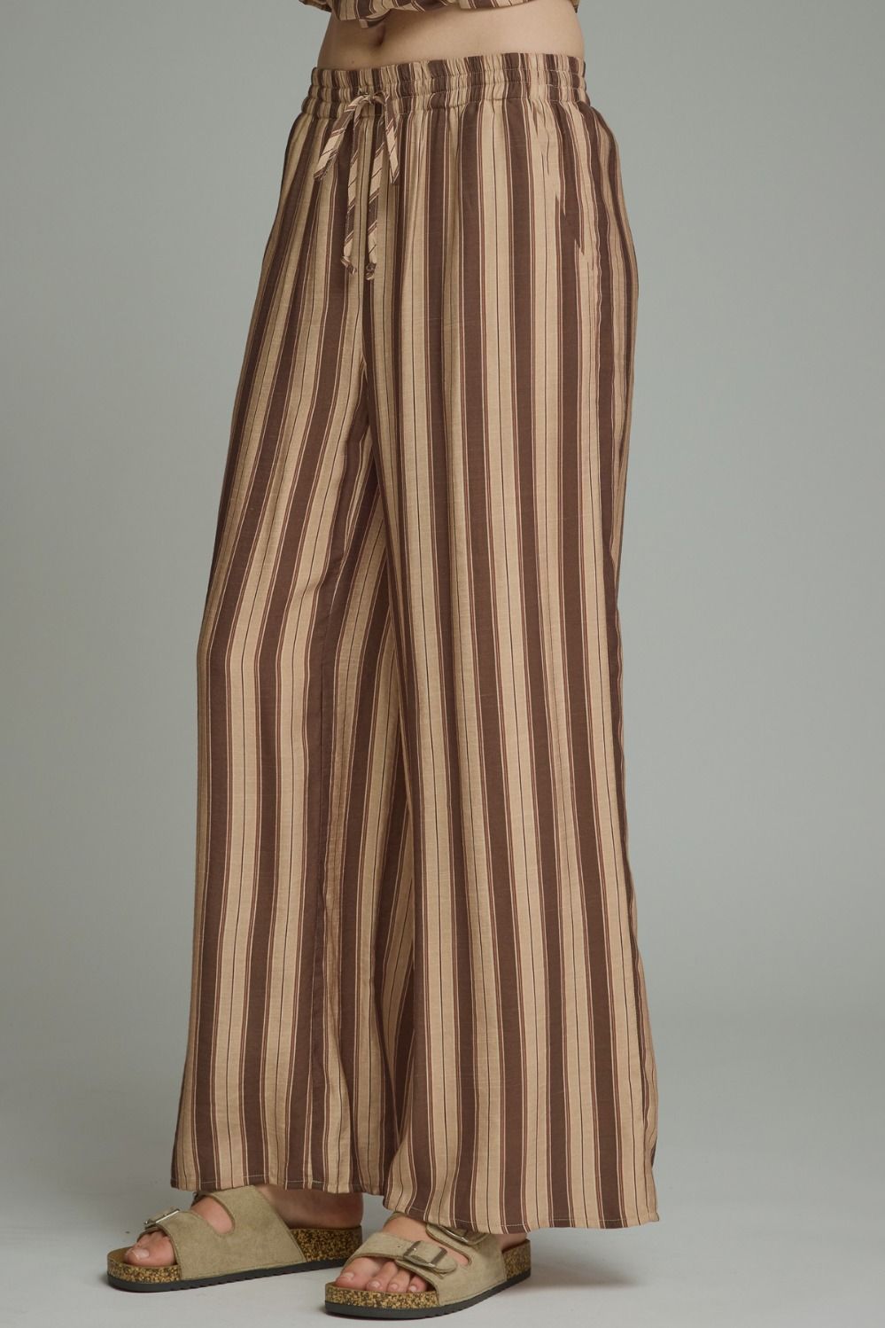 Two Tone Brown Stripe Pant