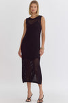 Black Crochet Midi