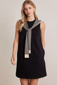 Black Sweater Scarf Dress