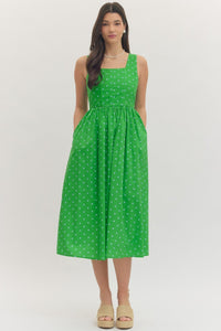 Green Polka Dot Midi