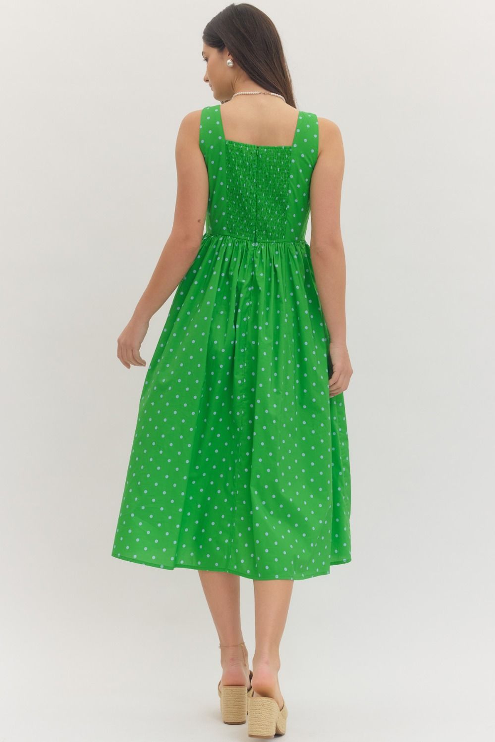Green Polka Dot Midi