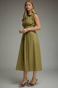 Olive Zipper Midi