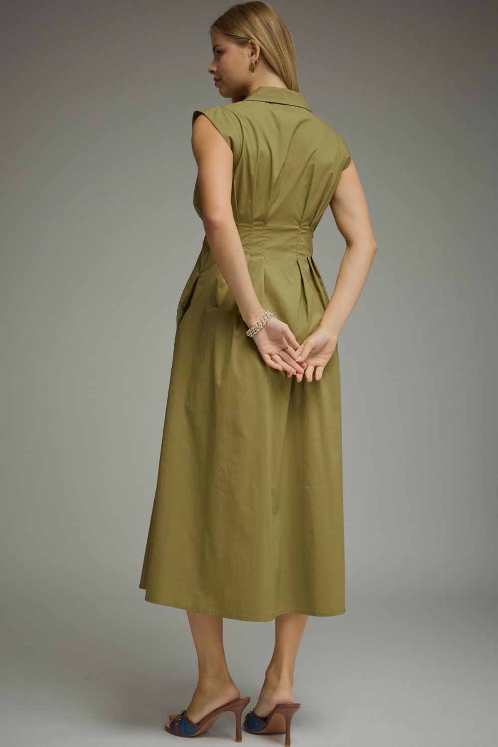 Olive Zipper Midi