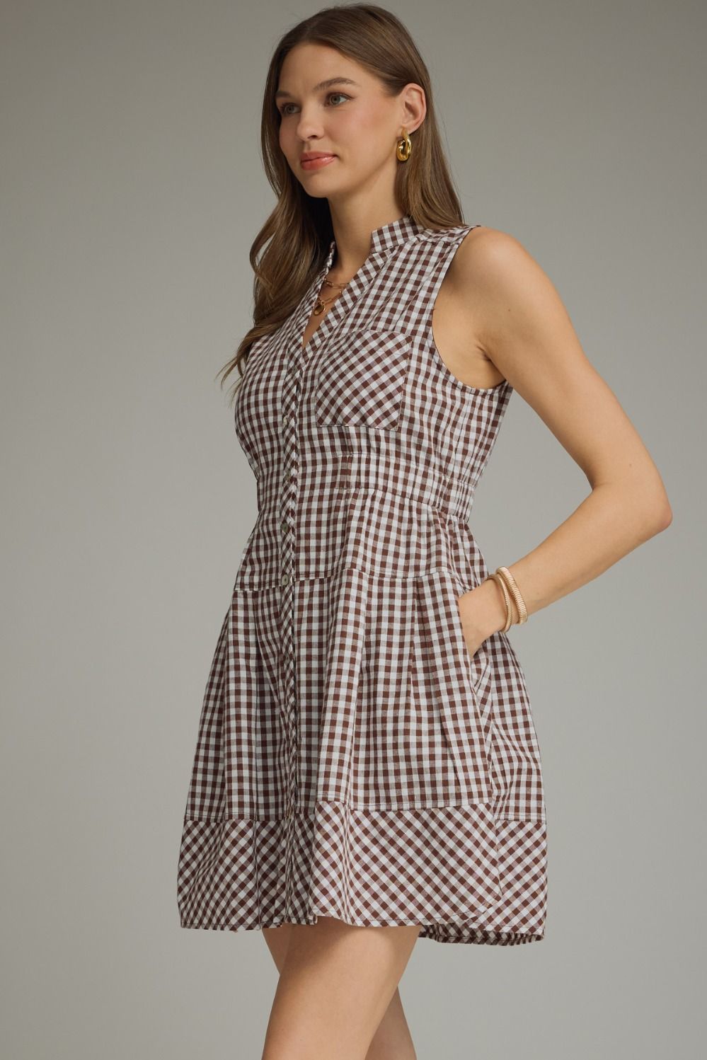 Chocolate Gingham Dress