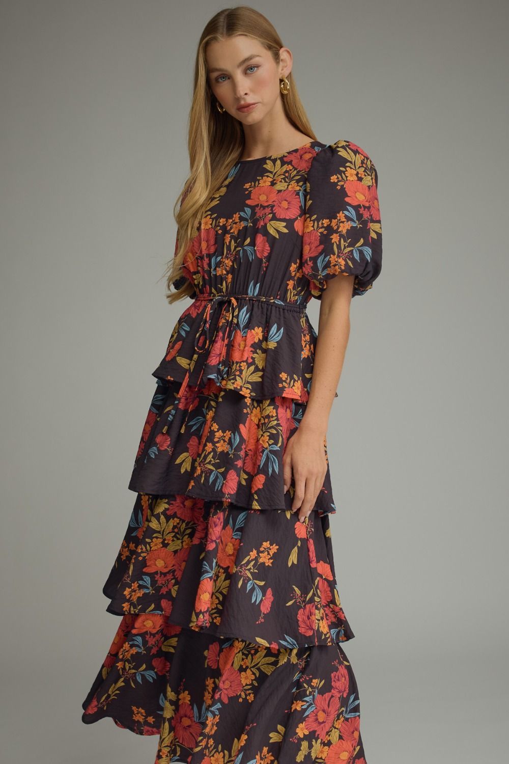 Plum Garden Midi Dress