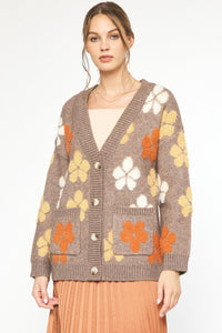 Mocha Floral Cardigan