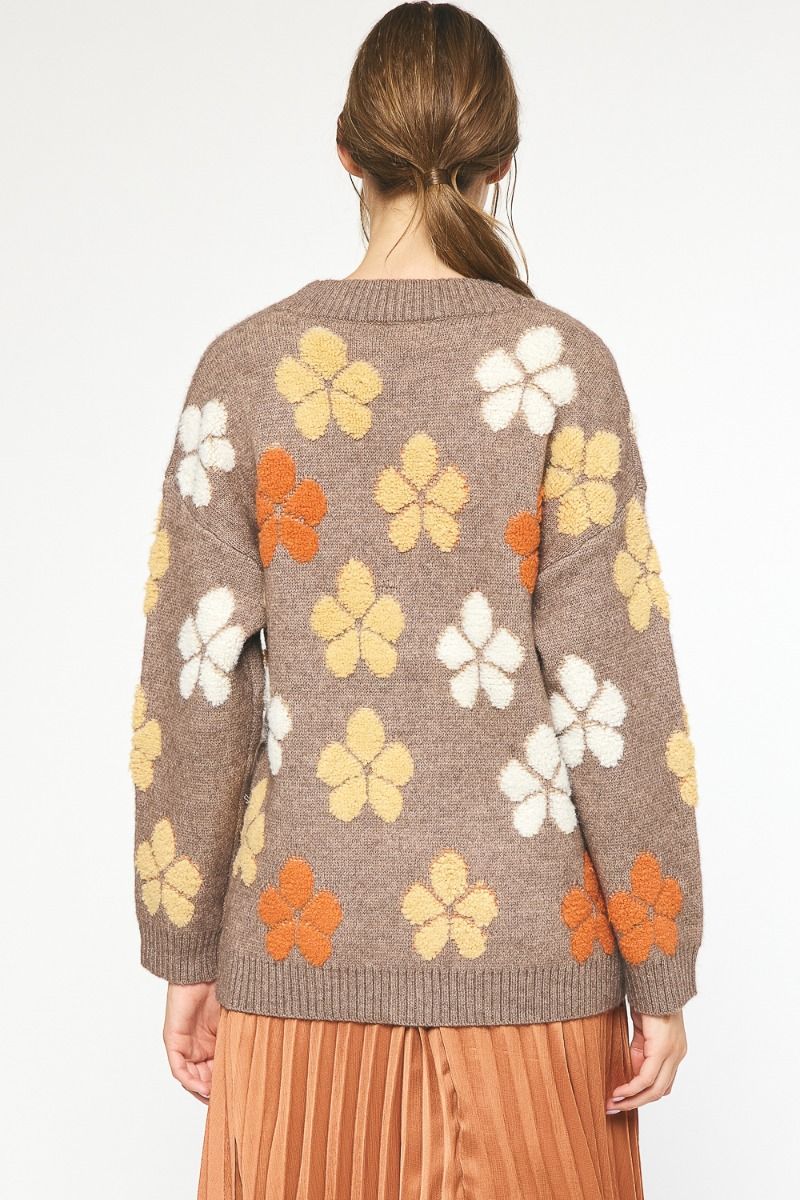 Mocha Floral Cardigan