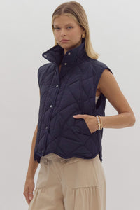 Navy Scallop Vest