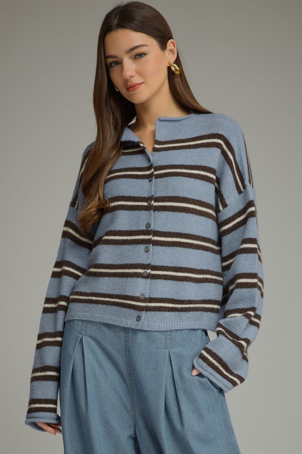 Blue stripe Sweater Cardigan