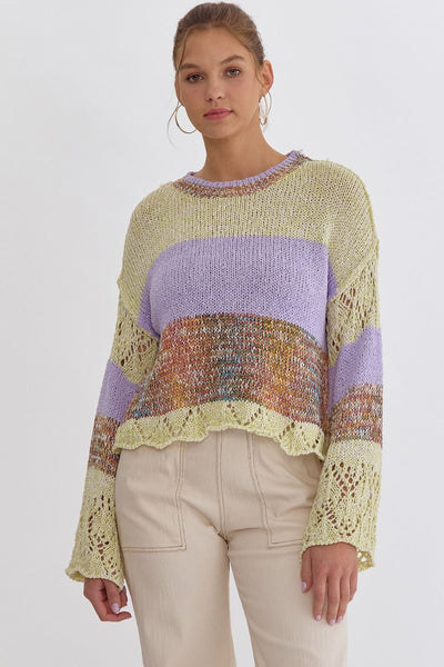 Lavender Colorblock Sweater