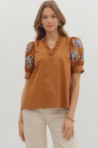 Caramel Embroidered Sleeve