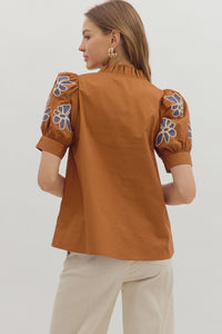 Caramel Embroidered Sleeve
