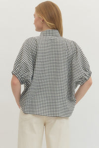 Black Gingham Short Dolman