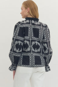 Black Embroidered & Eyelet