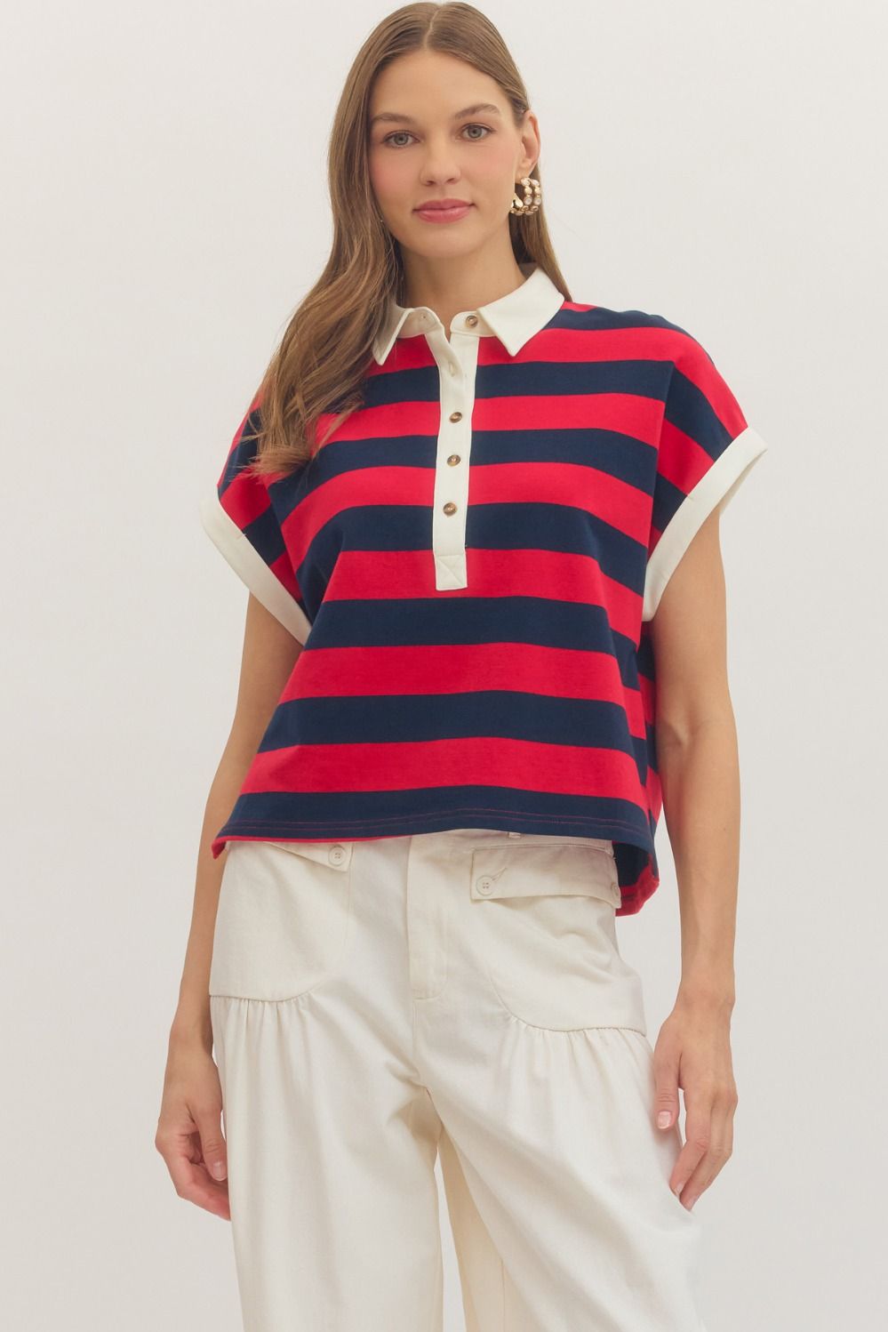 Stripe Americana Cap Sleeve