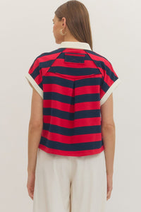 Stripe Americana Cap Sleeve