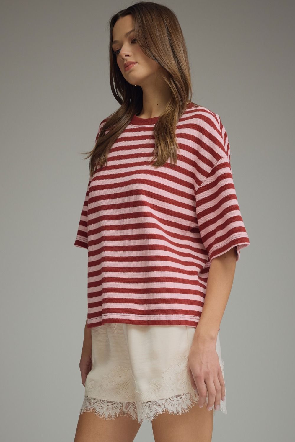 Burgundy Striped Top