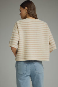 Ecru Stripe Button Up