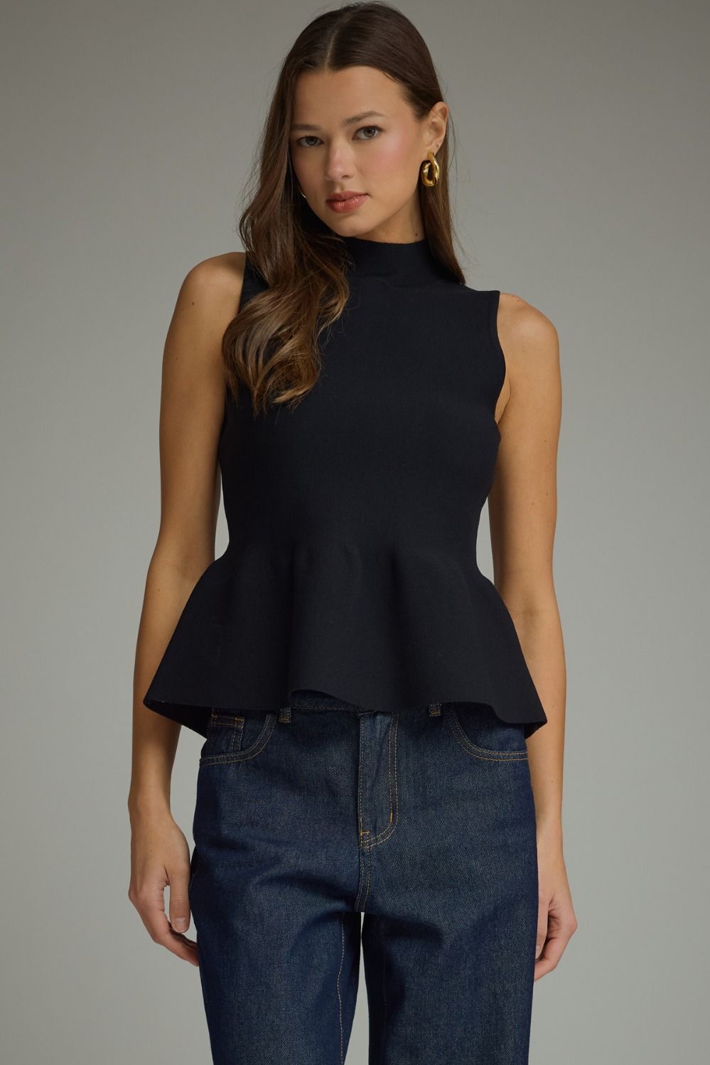 Black Peplum Hem