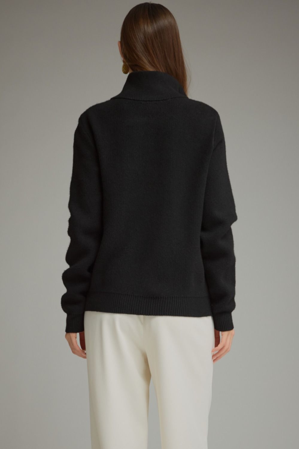 Black Buckle Trim Sweater