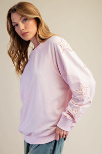 Pink Star Patch Pullover
