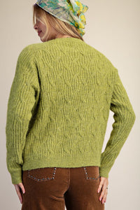Chartreuse Cable Sweater